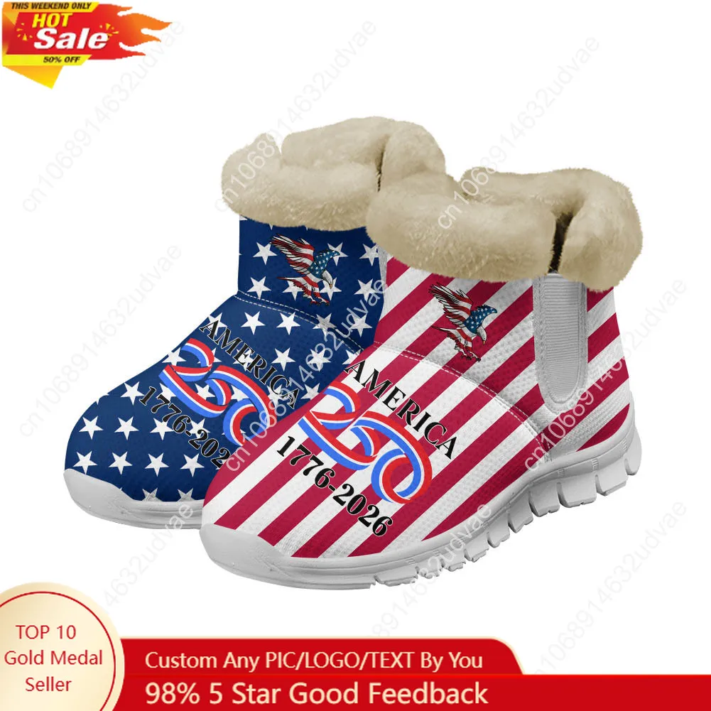 Men'S Shoes No Laces - America 250th Anniversary 1776-2026 Plush Shoes