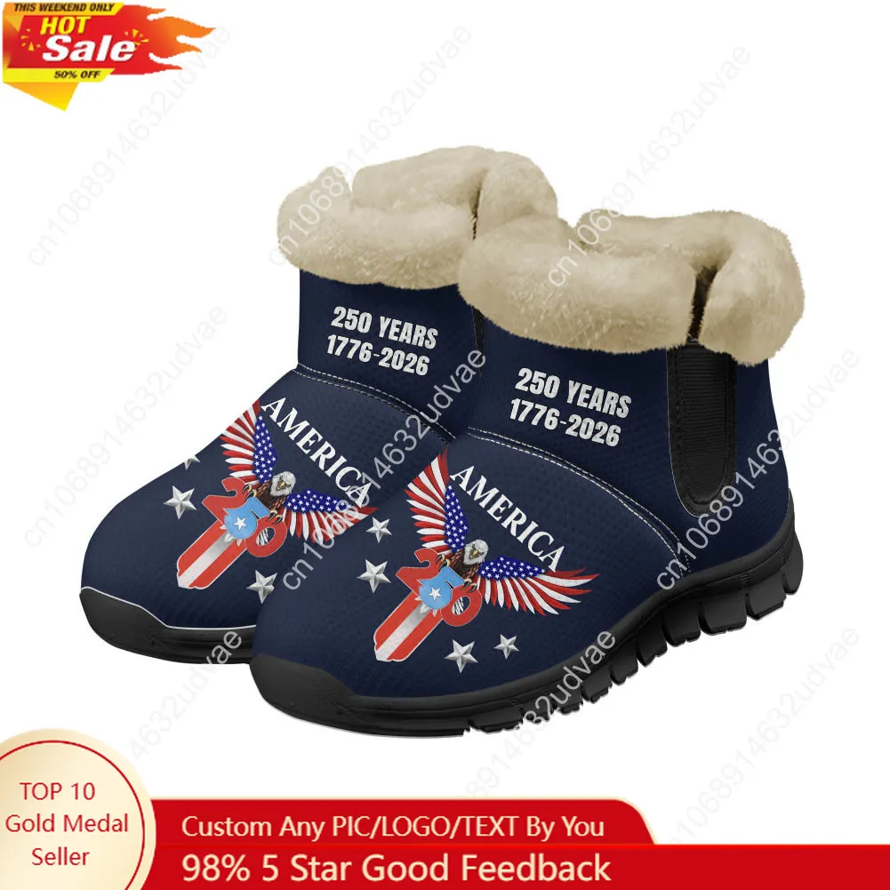Men'S Shoes No Laces - America 250th Anniversary 1776-2026 Plush Shoes