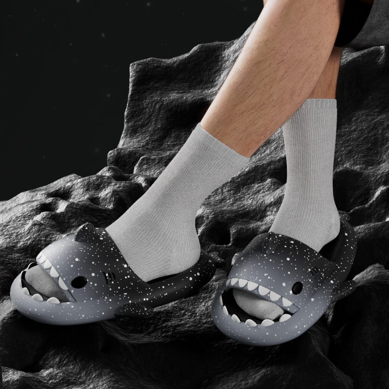 Cute Cartoon Shark Slippers Fo - Men Shoes Style 评论和价格