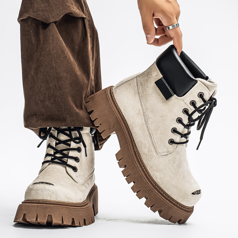 Classic High Top Boots Outdoor - Men'S Shoes No Laces 评论和价格