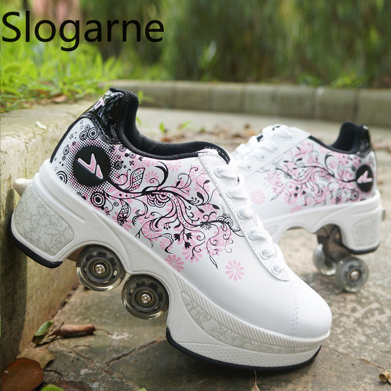 Women 4 Wheels Deformation Rol - Men Shoes Size To Women 评论和价格