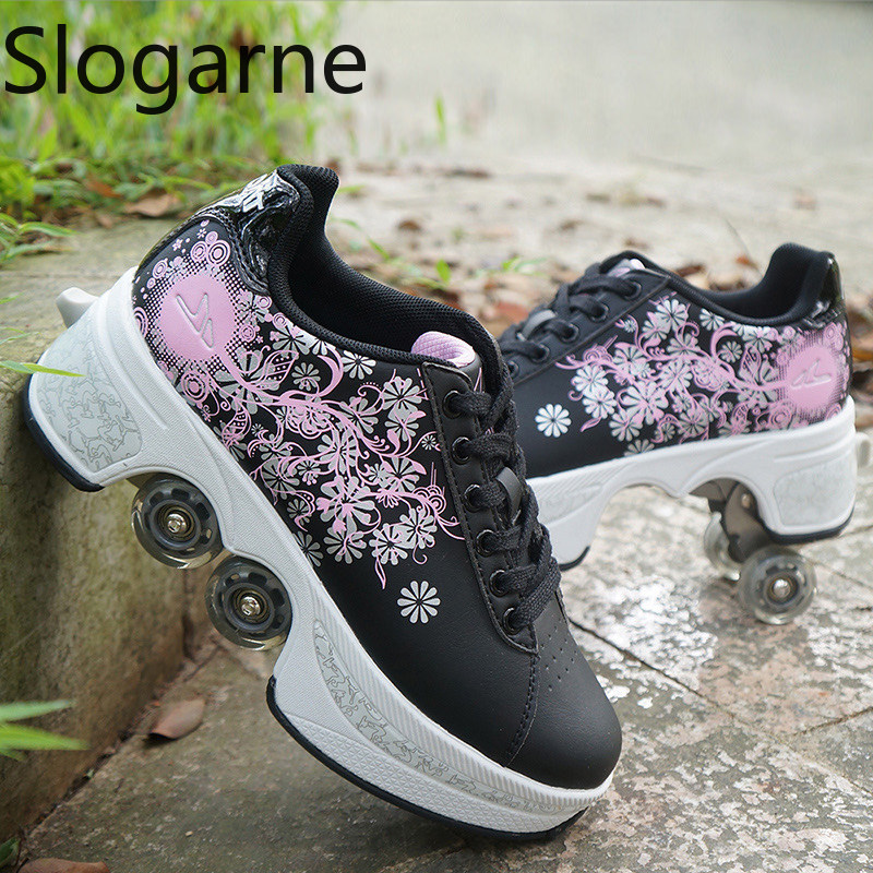 Women 4 Wheels Deformation Rol - Men Shoes Size To Women 评论和价格
