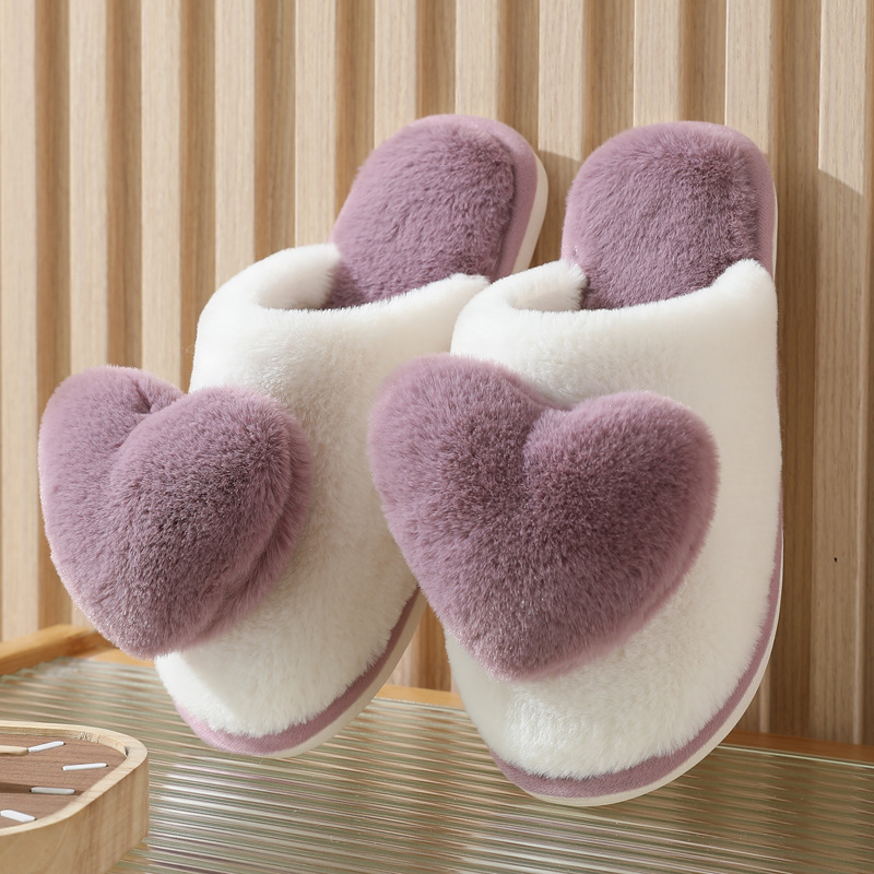 Winter Warm Heart Pattern Cott - Men Shoes Size To Women 评论和价格