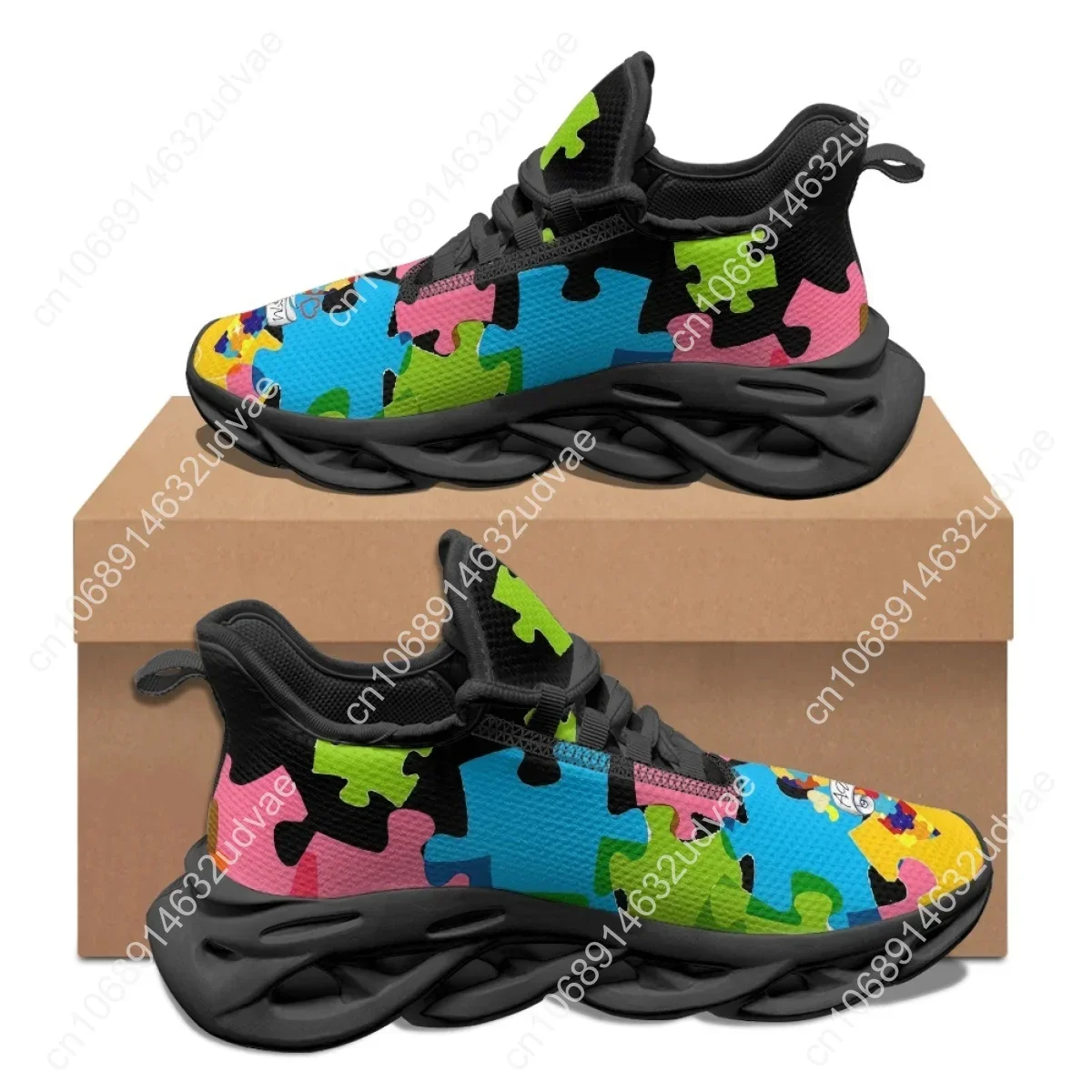 Autism Awareness Sports Runnin - Men'S Shoes No Laces 评论和价格