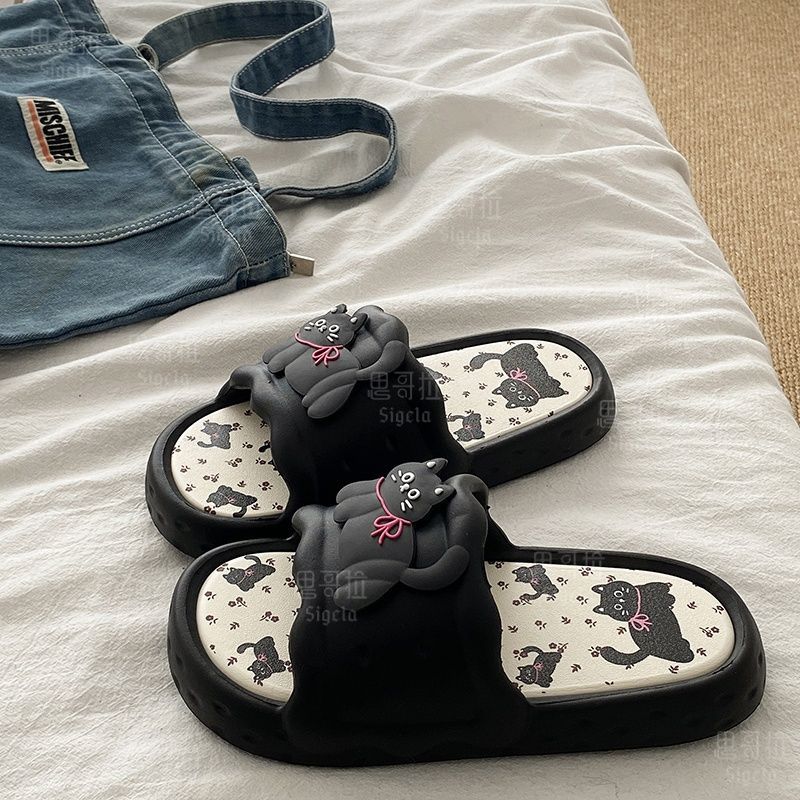 Printting Cute Bear Women Slip - Men Shoes Style 评论和价格